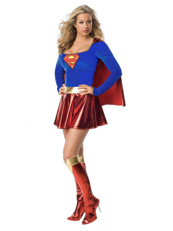 Sexy Shiny Dress Superman Halloween Costumes For Women